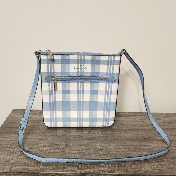 kate spade Handbags - Kate Spade Sadie North/South Blue Plaid Crossbody